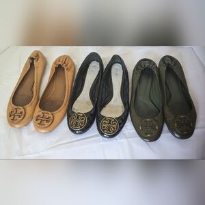 Tory Burch ballet flats lot of three 7